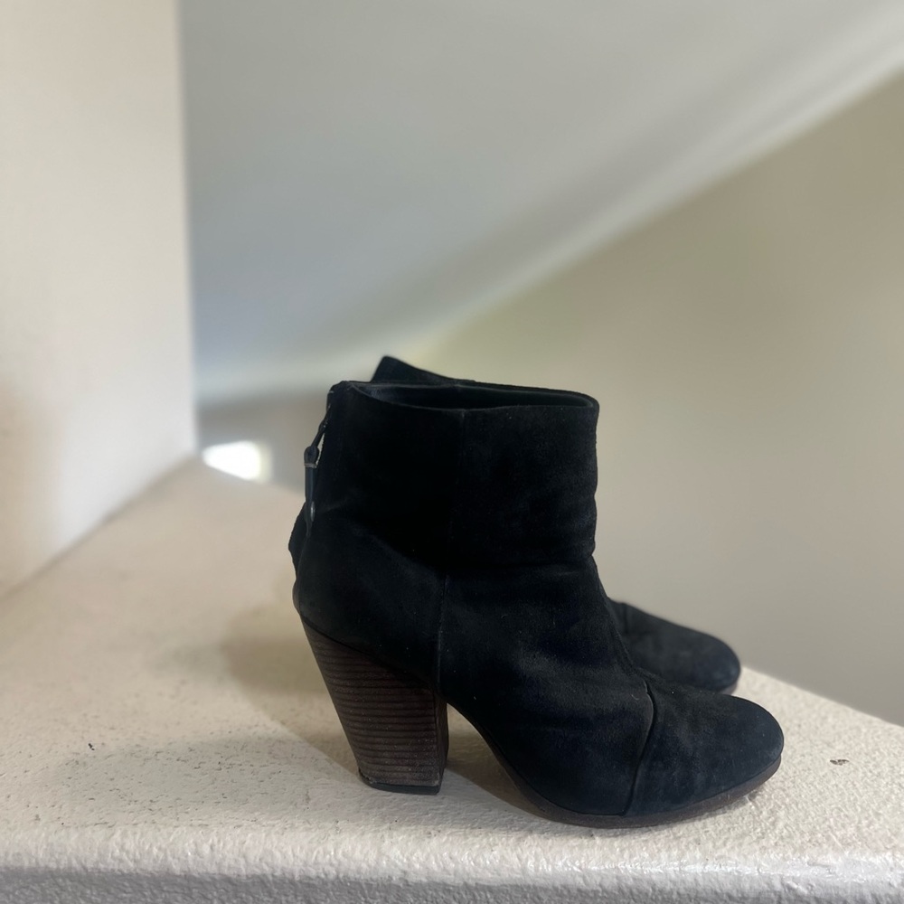 Rag & Bone Women Black Suede Leather Ankle Boots‎ Booties EUR 41 Western Boho